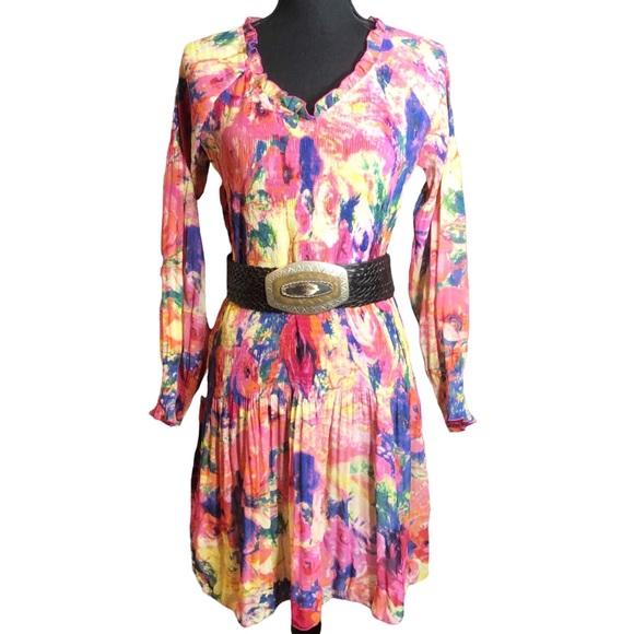 Rossi Roma Floral Crinkle Dress made in Italy - Picture 12 of 12